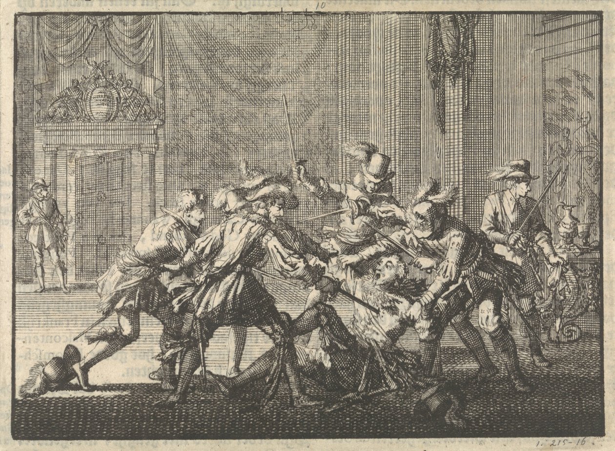 Duke of Guise Murdered in the Castle of Blois, 1588 by Jan Luyken