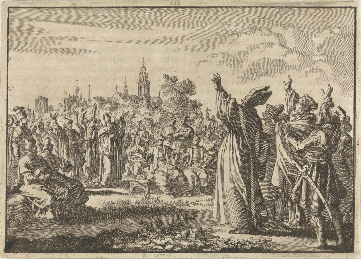 Polish Diet Proclaiming Augustus II the Strong and François Louis de Bourbon-Conti as King, 1697 by Jan Luyken