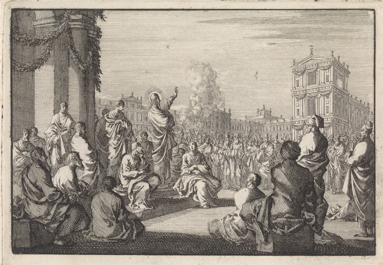 Sermon of Christ before the Temple by Jan Luyken