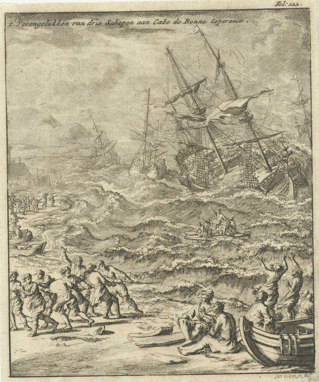 Shipwreck at the Cape of Good Hope, 1693 by Jan Luyken