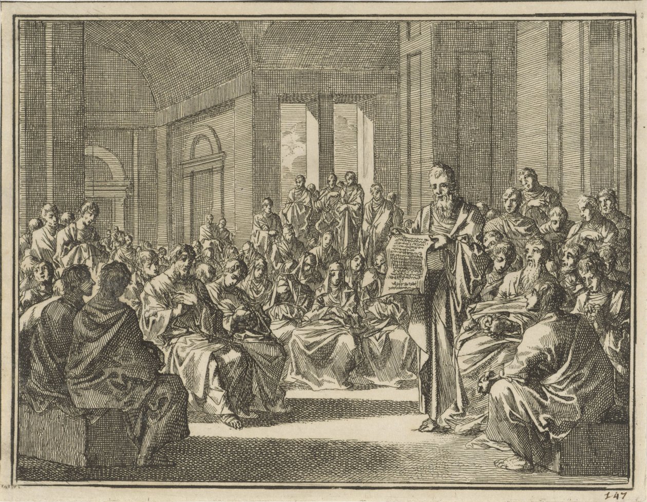 Reading of an Epistle to a Large Crowd of Christians by Jan Luyken
