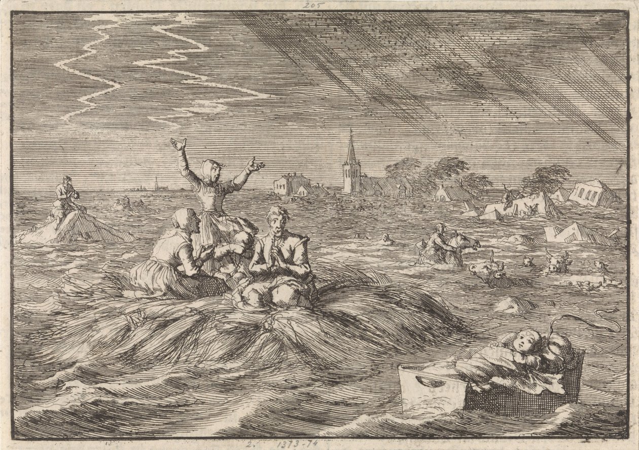 Flood in Groningen, 1686 by Jan Luyken