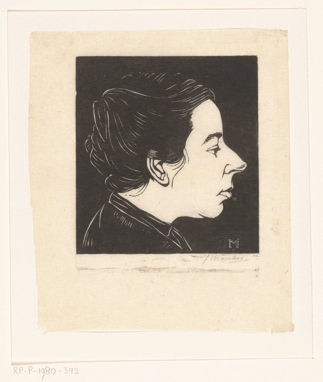 Portrait of Anne Zernike by Jan Mankes (signed by artist)