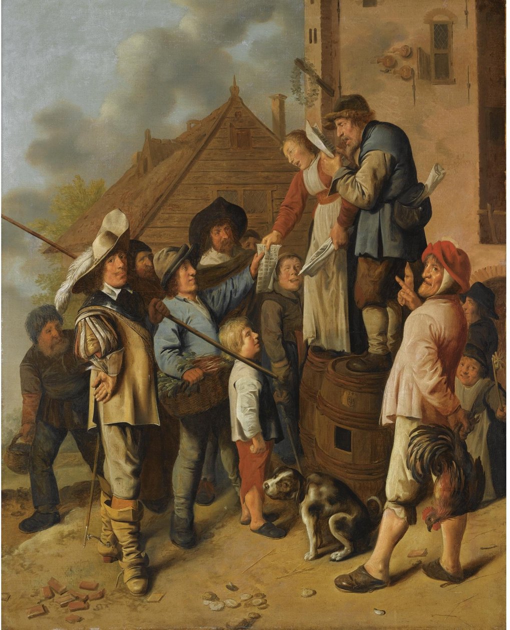 Folk Singers Selling Their Songs by Jan Miense Molenaer