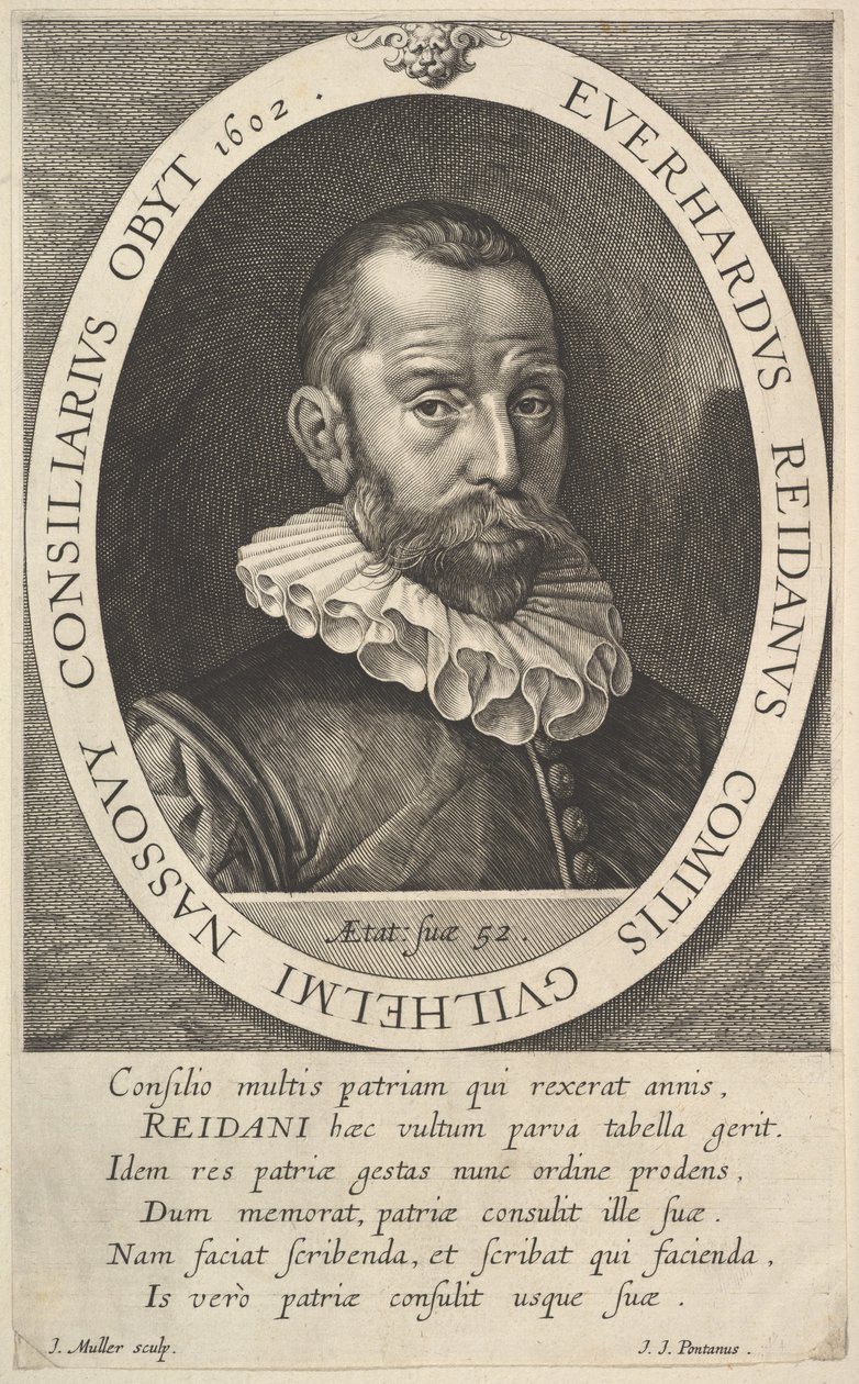 Portrait of Everhard van Reyd, Councillor of William, Prince of Orange, 1602 by Jan Muller