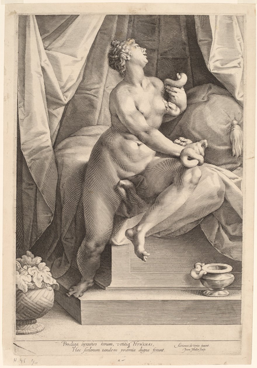 Cleopatra by Jan Muller, after Adriaen de Vries