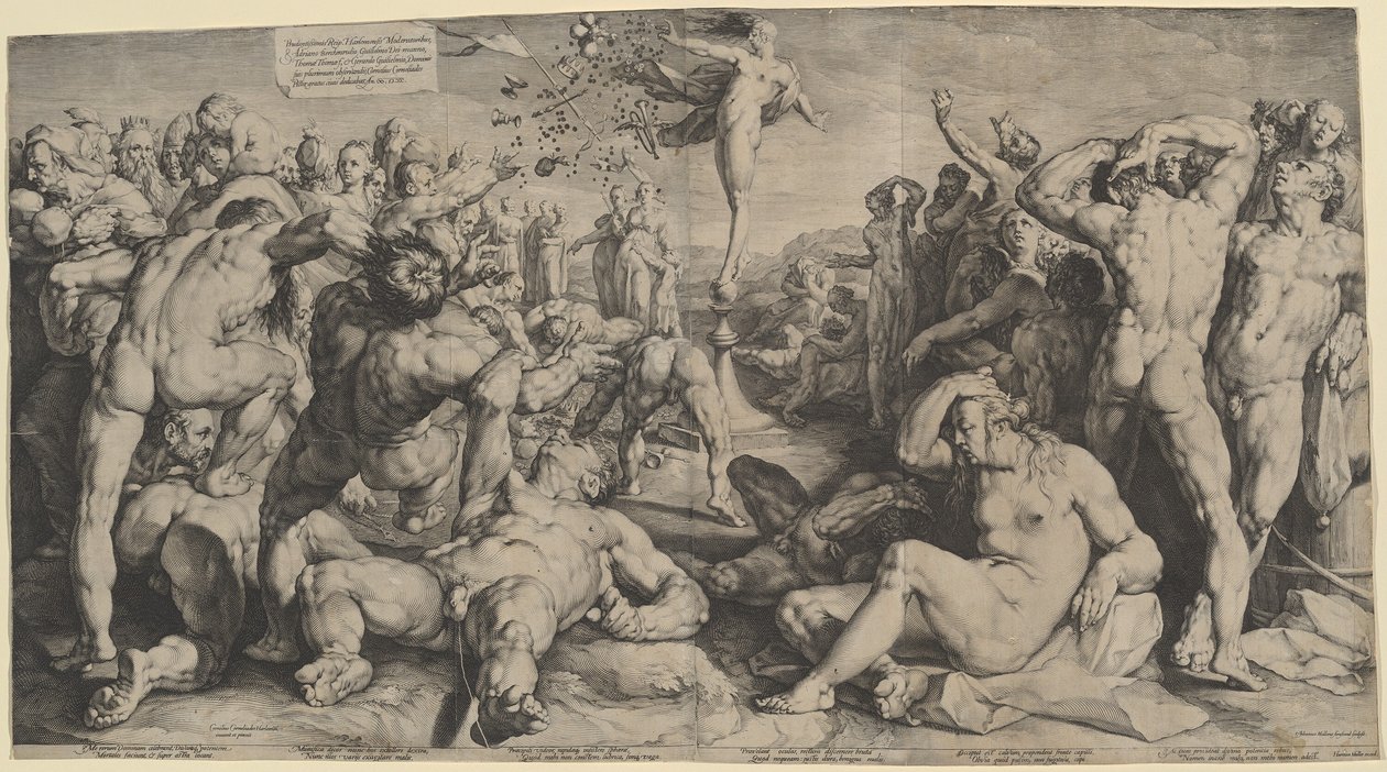Fortune Distributing her Gifts by Jan Muller, after Cornelis Cornelisz van Haarlem