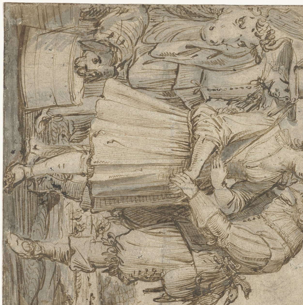 Aged Hunter and a Young Woman by Jan Philipsz. van Bouckhorst