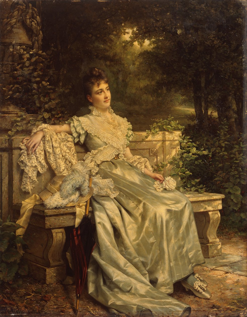 Portrait of a Woman, Possibly Mrs. Rode by Jan Pieter Portielje