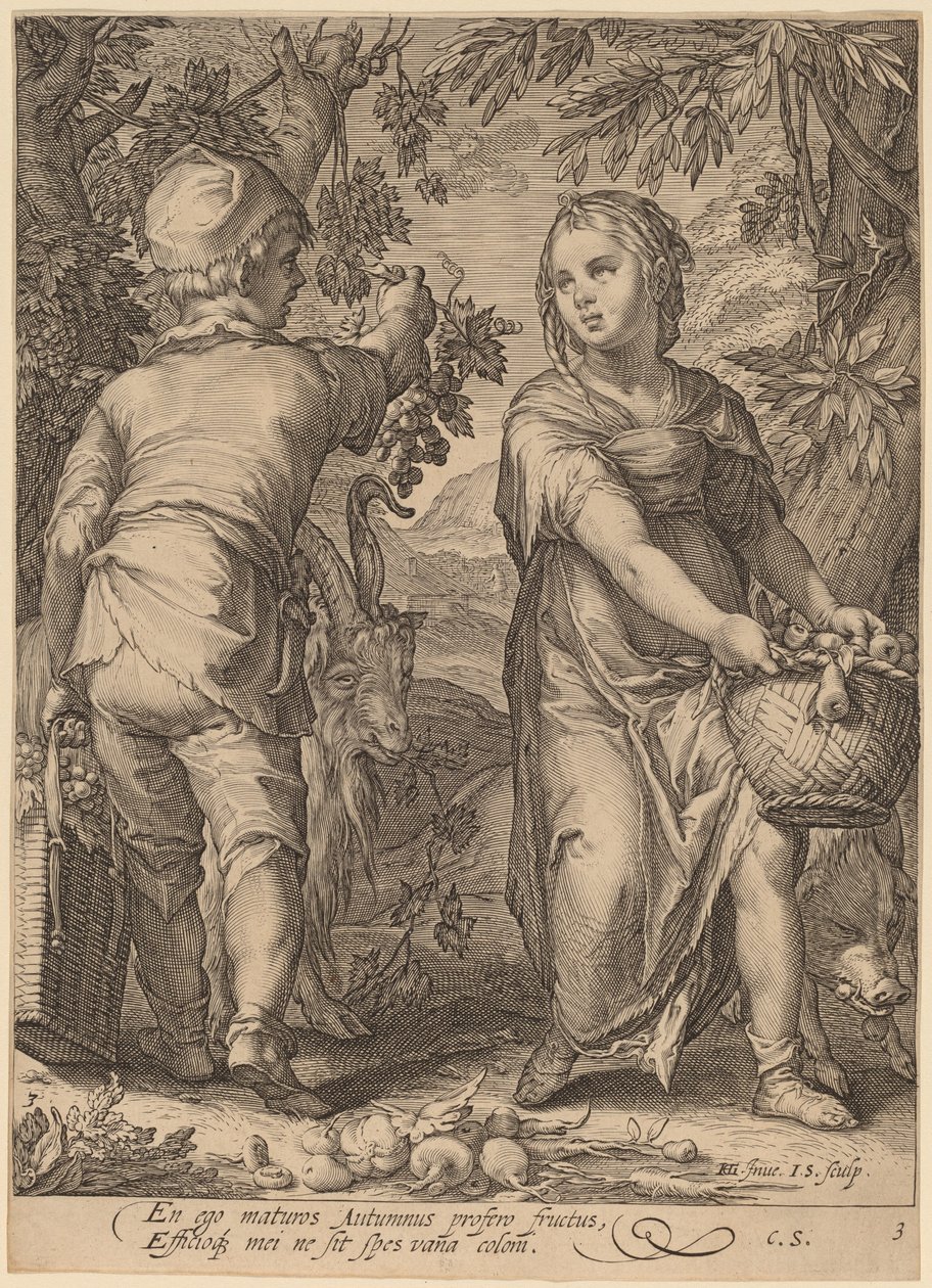 Autumn by Jan Pietersz Saenredam after Hendrik Goltzius