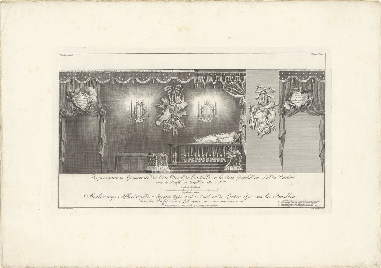 Right Side of the Hall with the State Bed of Prince William IV, 1751 by Jan Punt