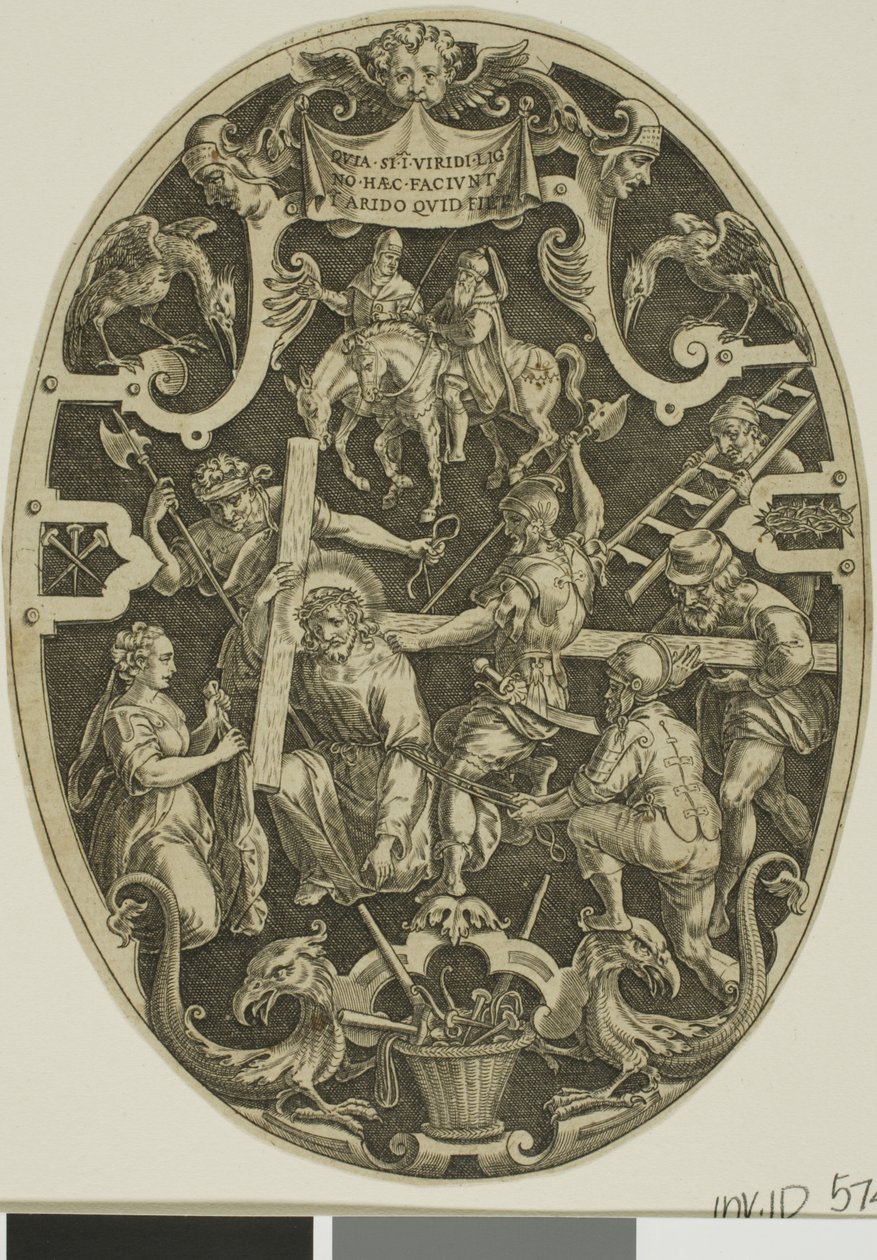 Carrying of the Cross, from Passion of Christ by Jan Sadeler I