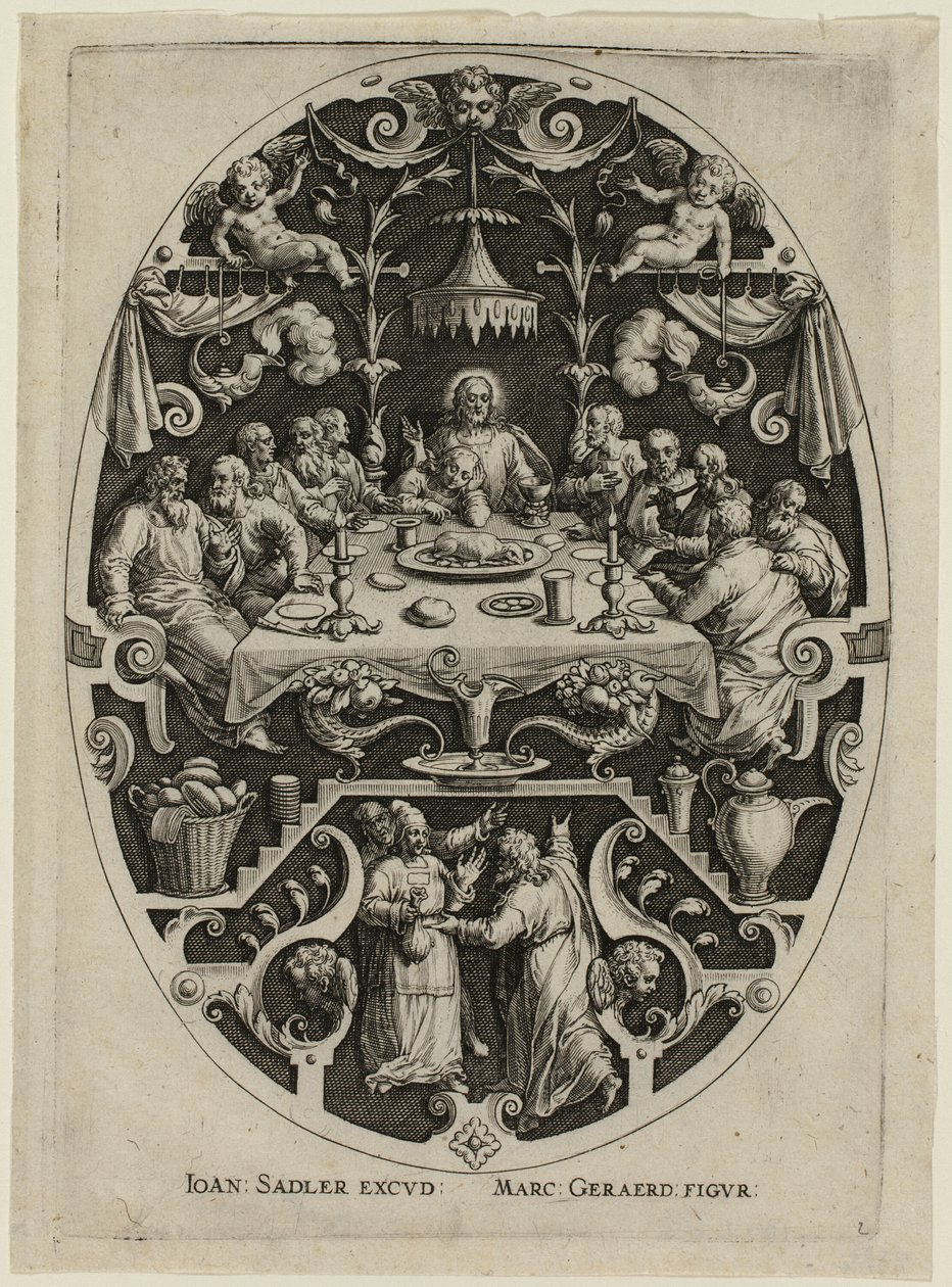 Last Supper, from Passion of Christ by Jan Sadeler I