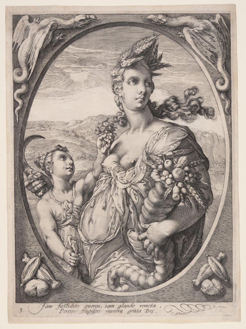 Ceres, from Three Pagan Gods or Goddesses by Jan Saenredam