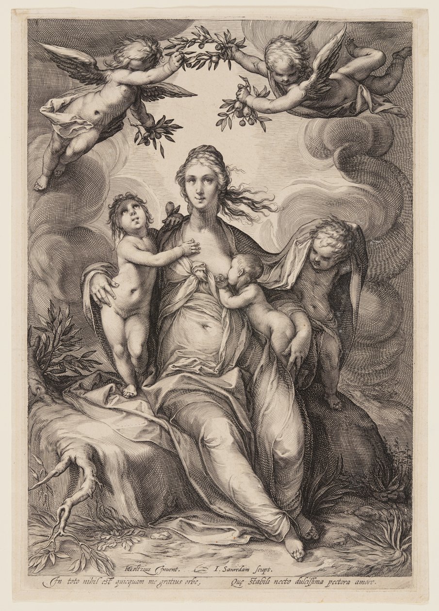 Charity, from Three Cardinal Virtues by Jan Saenredam