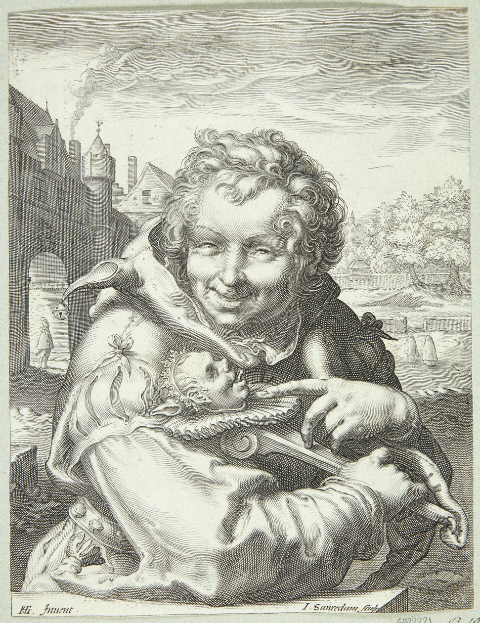 Laughing Jester with a Marotte by Jan Saenredam