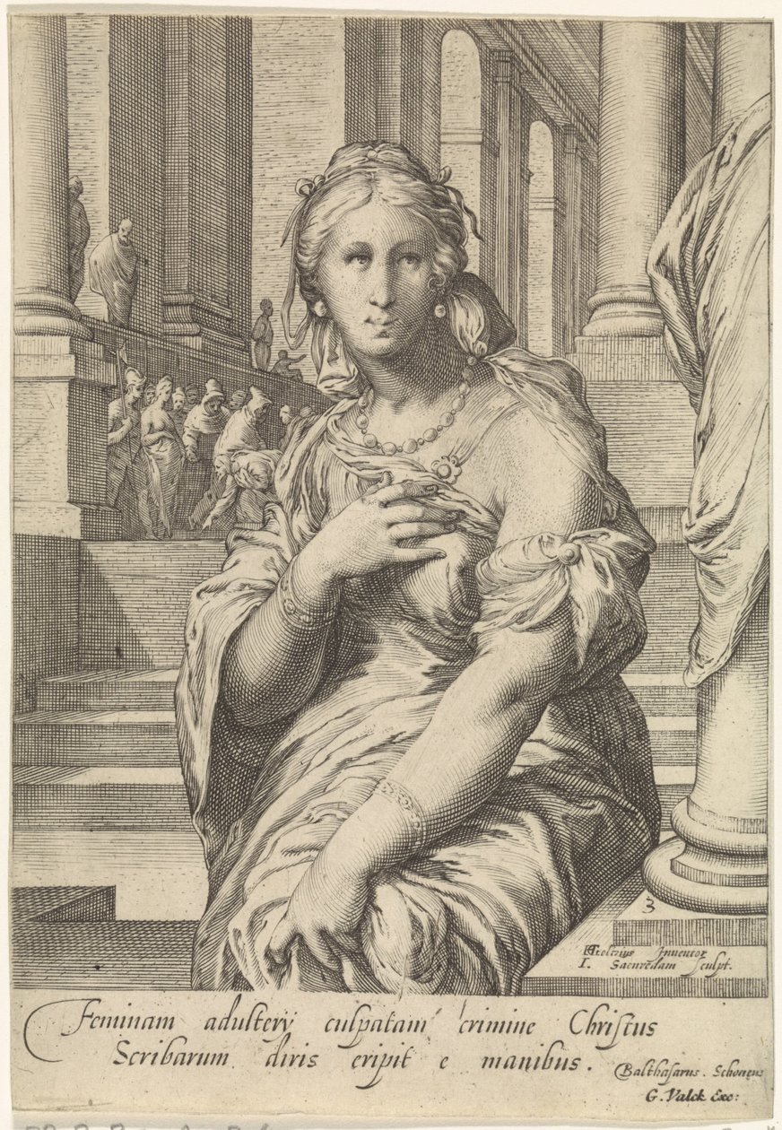 The Adulterous Woman (series title: Famous Women from the New Testament) by Jan Saenredam