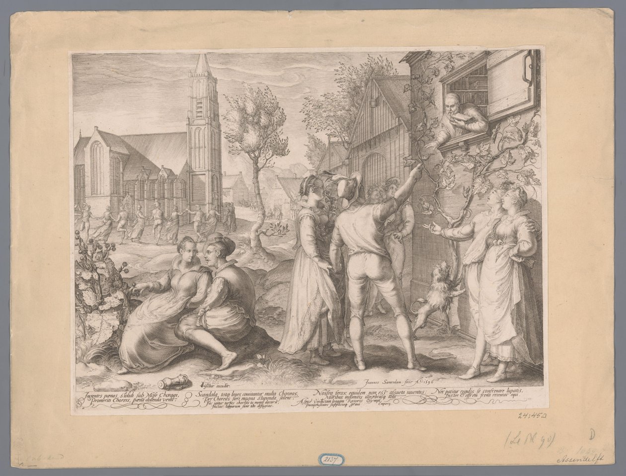 Young couples having fun and dancing, 1596 by Jan Saenredam