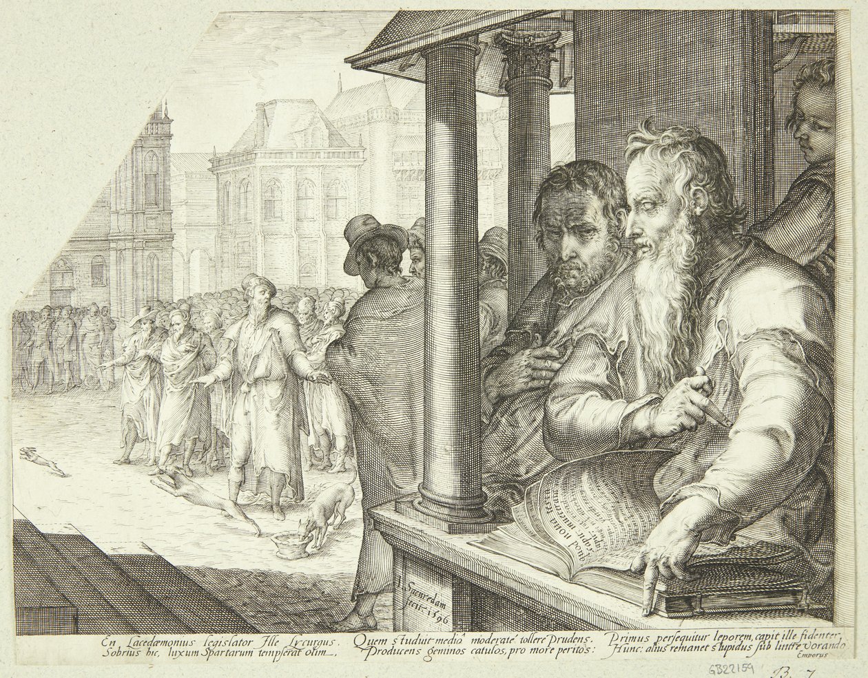 Lycurgus Philosophizes on the Relationship Between Good and Evil by Jan Saenredam