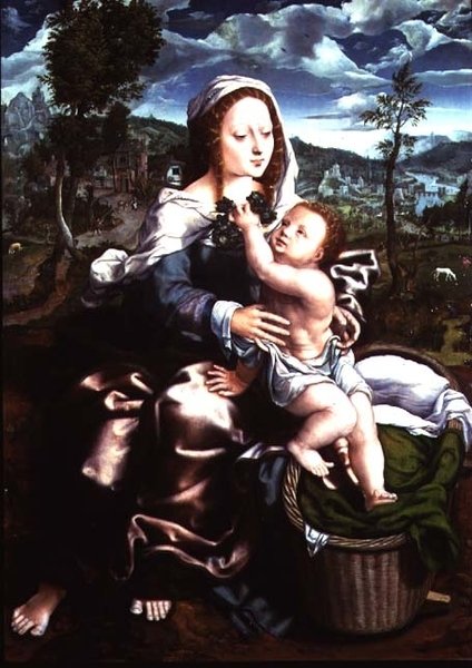 Madonna and Child Seated in an Extensive Landscape by Jan Sanders van Hemessen
