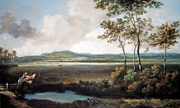 An Extensive Landscape with a Stream and Horses Grazing by Jan Siberechts