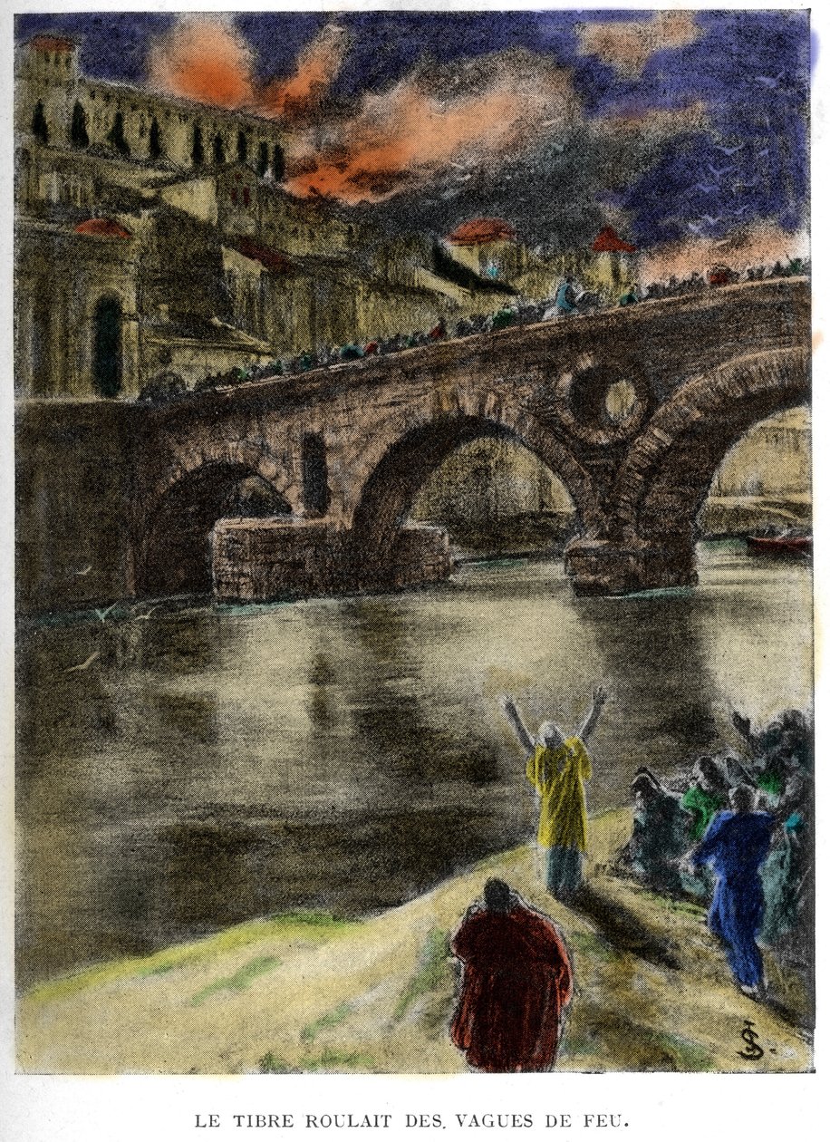 The Tiber rolled waves of fire by Jan Styka