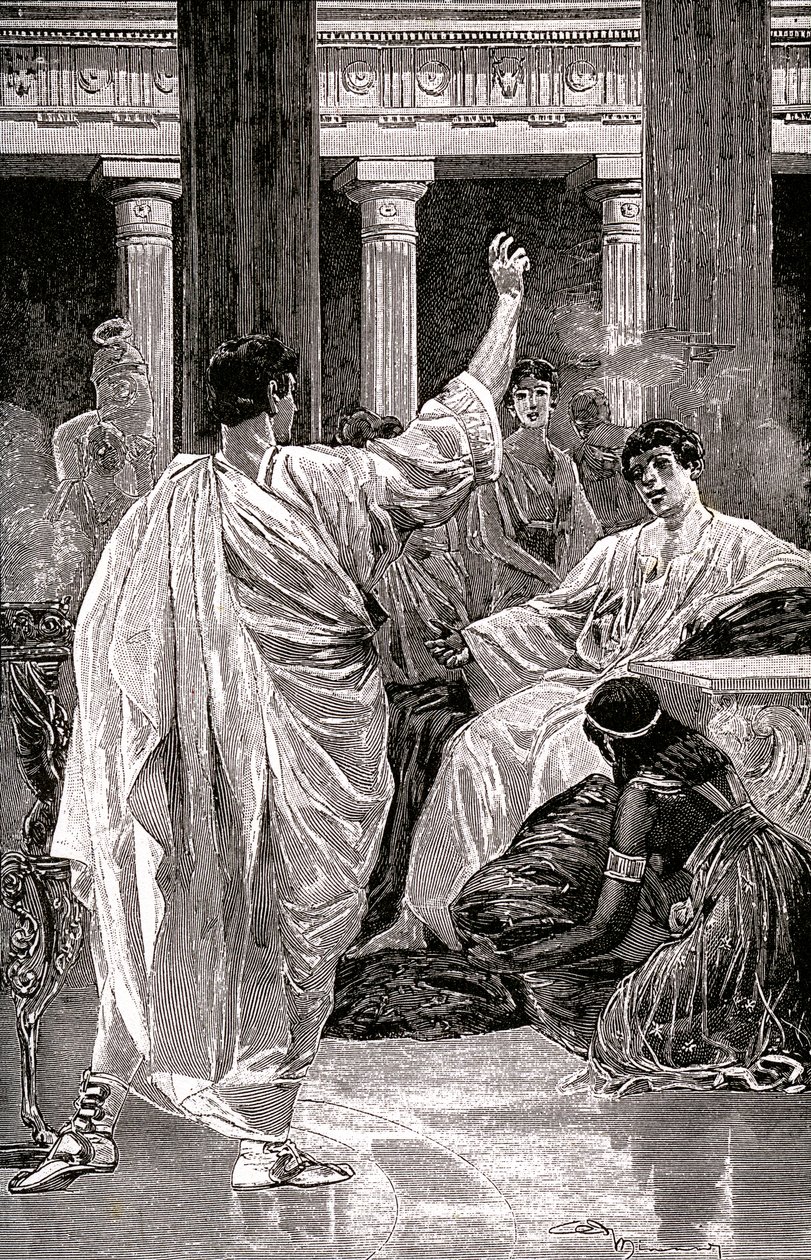 Vinicius Facing Petronius, c.1900-20 (Illustration) by Jan Styka