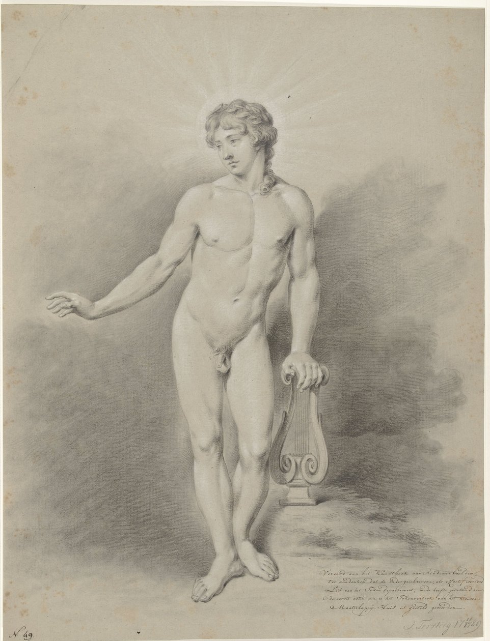 Standing Male Nude with Lyre, as Apollo by Jan Tersteeg