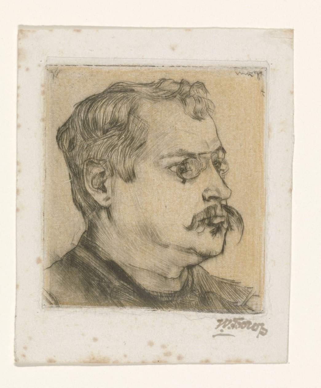 Portrait of Hugo Vogel by Jan Toorop (signed by artist)