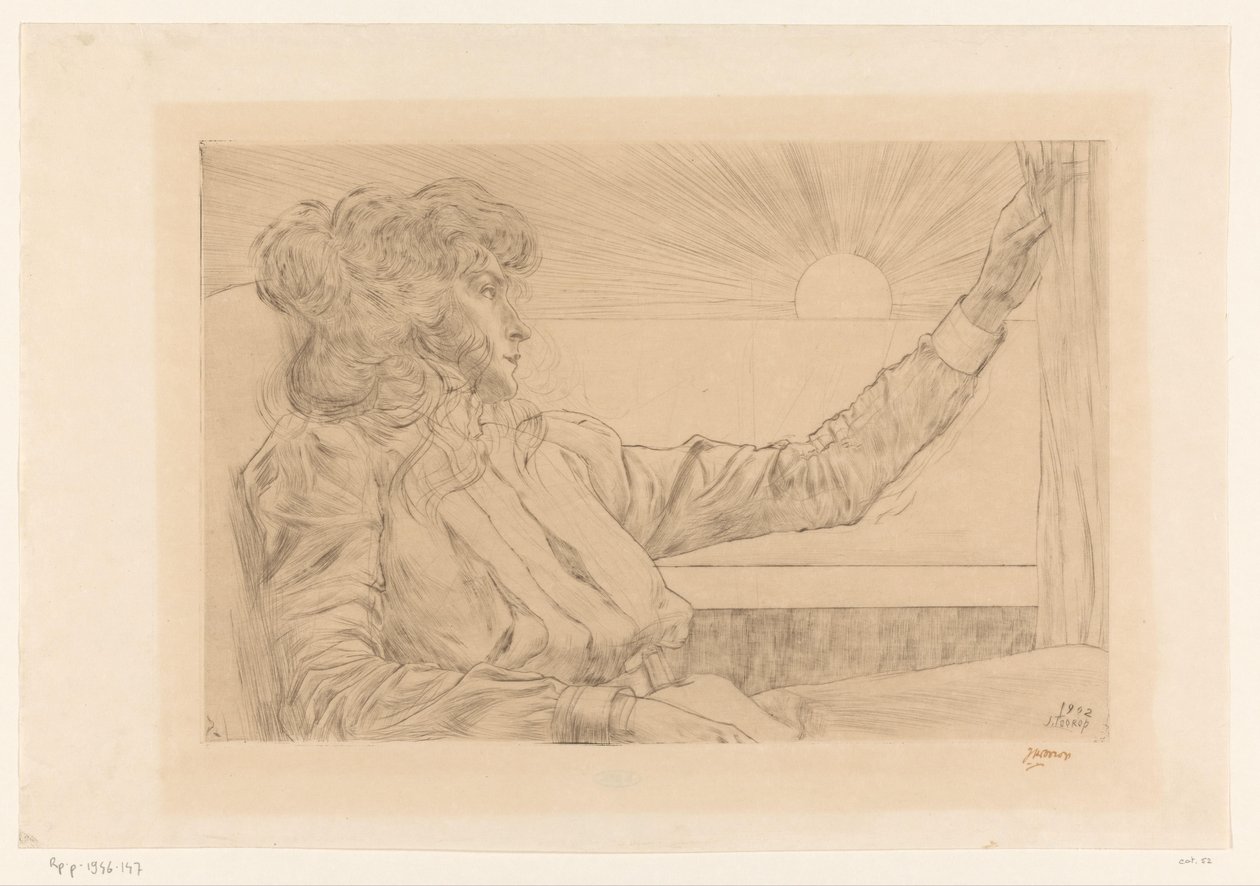 Seated Woman by a Window by Jan Toorop (signed by artist)