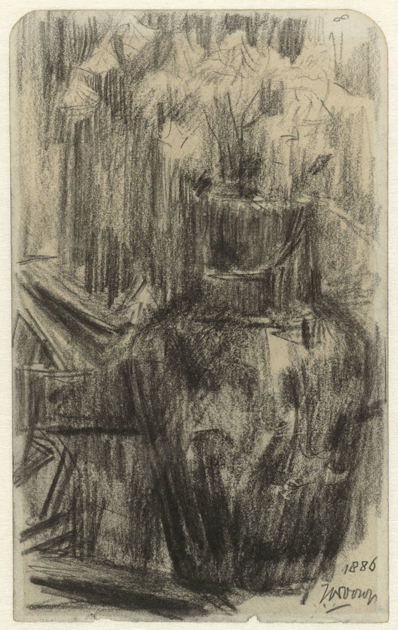 Vase with Flowers in an Interior by Jan Toorop