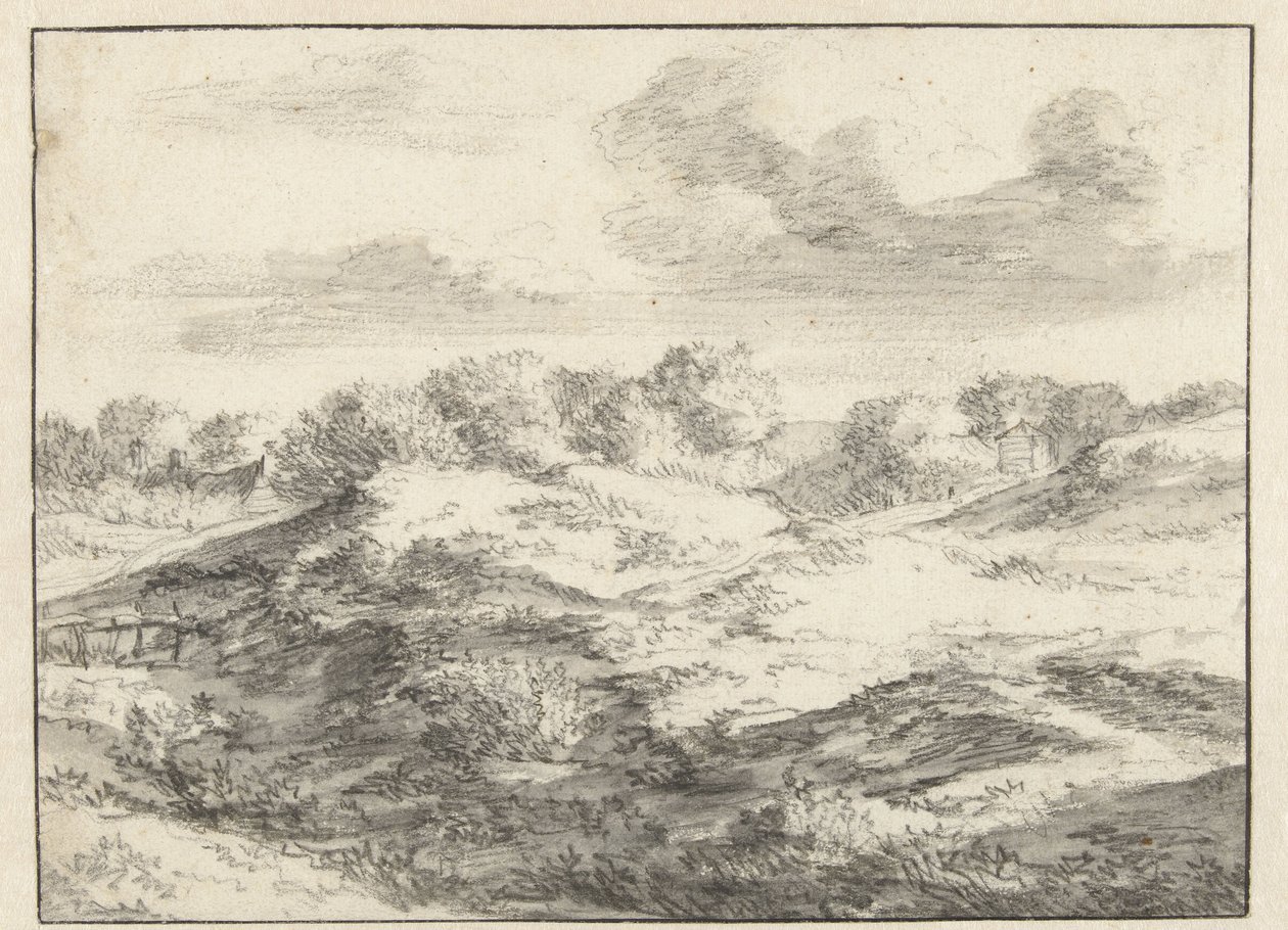 Dune Landscape, with a Cottage in the Distance by Jan Vermeer van Haarlem (I) (attributed to)