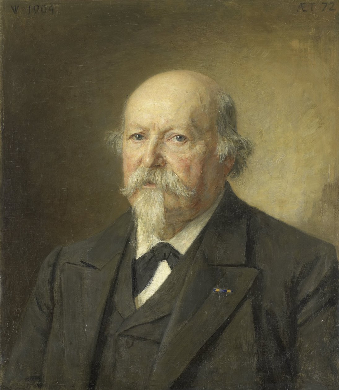 Johan Philip van der Kellen (1831-1906), Director of the Rijksprentenkabinet (1876-96) by Jan Veth (signed by artist)