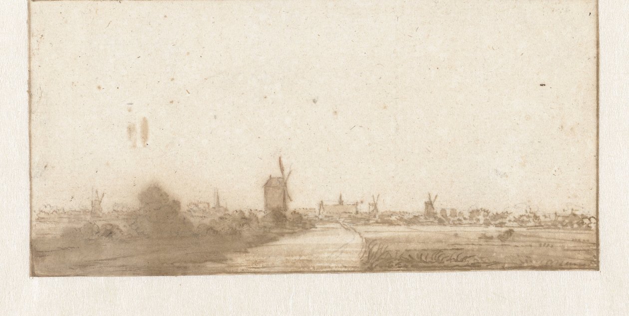 View of a City (Leiden?) by Jan Vincentsz. van der Vinne (possibly)