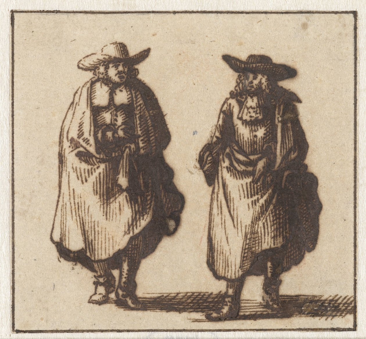 Two Standing Gentlemen in Heavy Coats by Jan Vincentsz. van der Vinne (possibly)