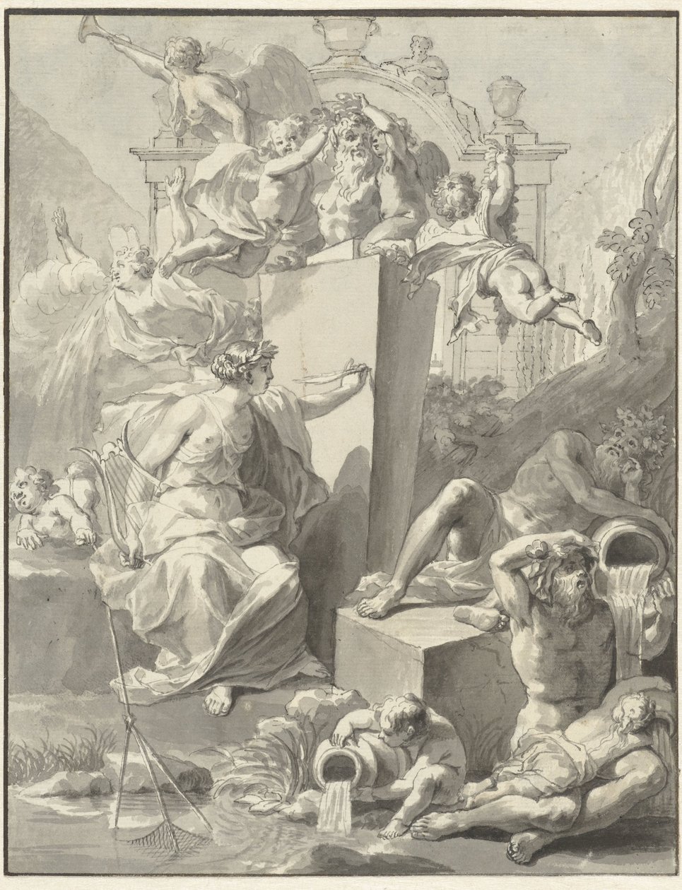 Design for the Title Page of W. van der Hoeven, Westermeer, 1721 by Jan Wandelaar