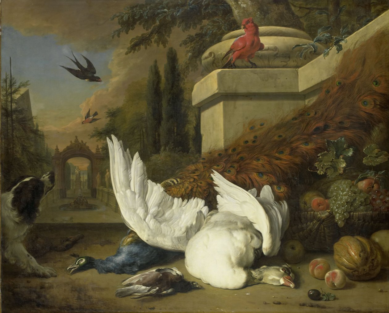 A Dog with a dead Goose and Peacock, c.1700 by Jan Weenix