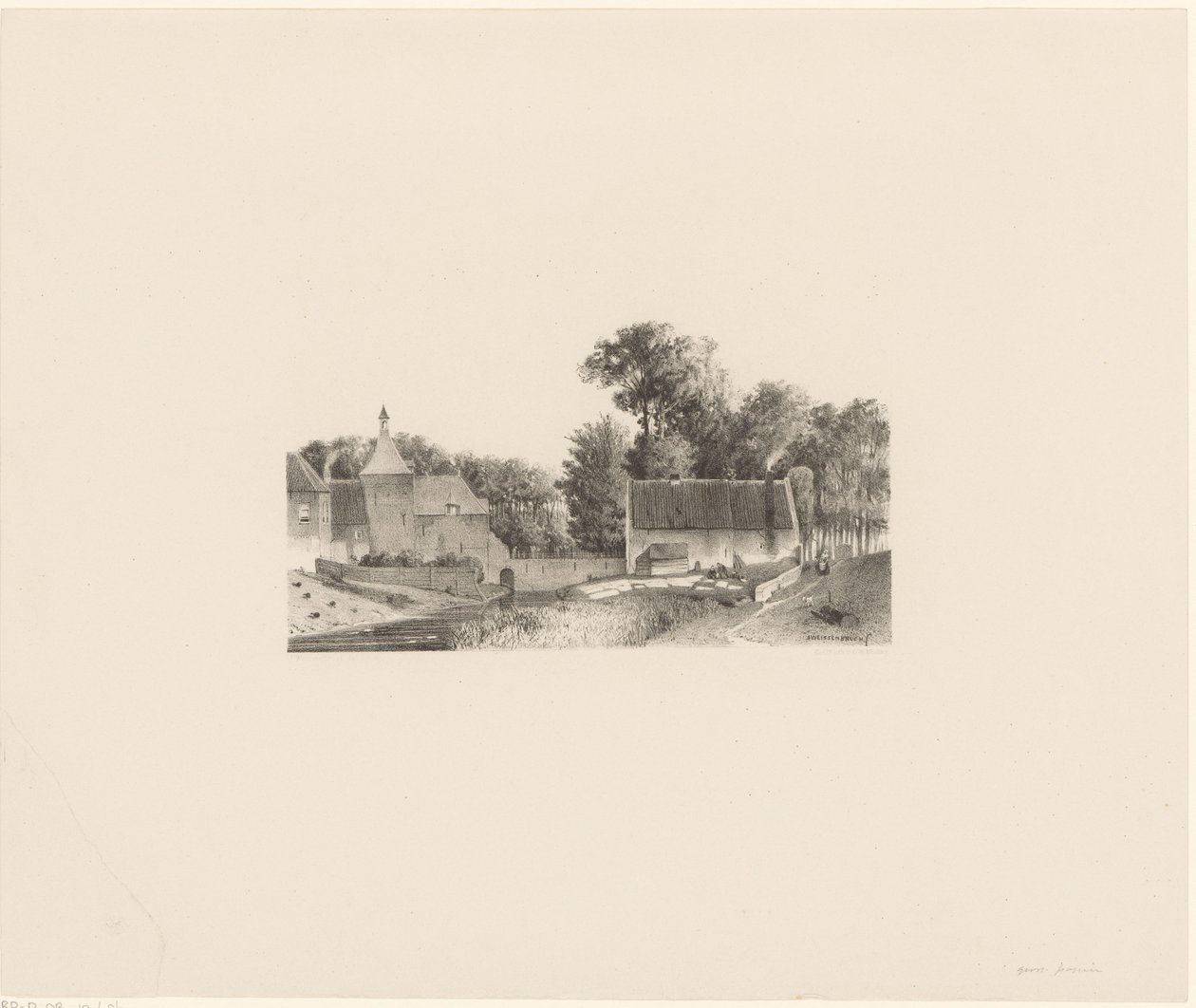 View of a Castle and the Bleaching of the Linen by Jan Weissenbruch