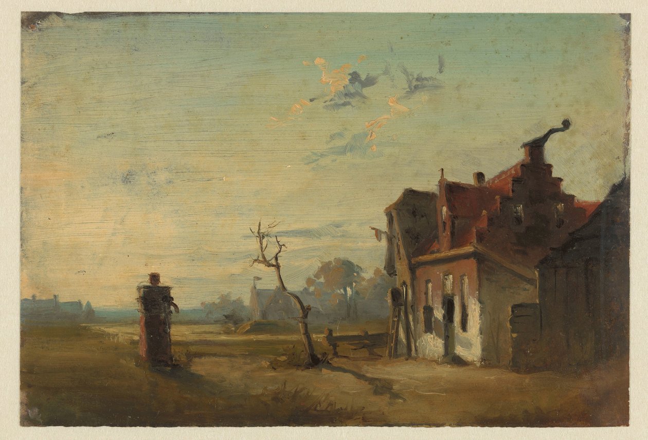Landscape with Farmhouse and Water Pump by Jan Weissenbruch