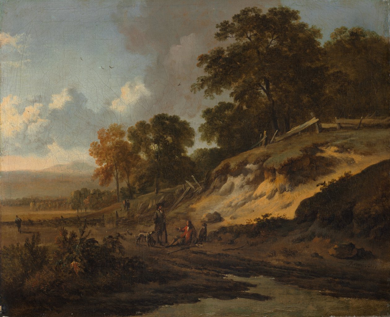 Landscape with Hunters, c.1660-80 by Jan Wijnants