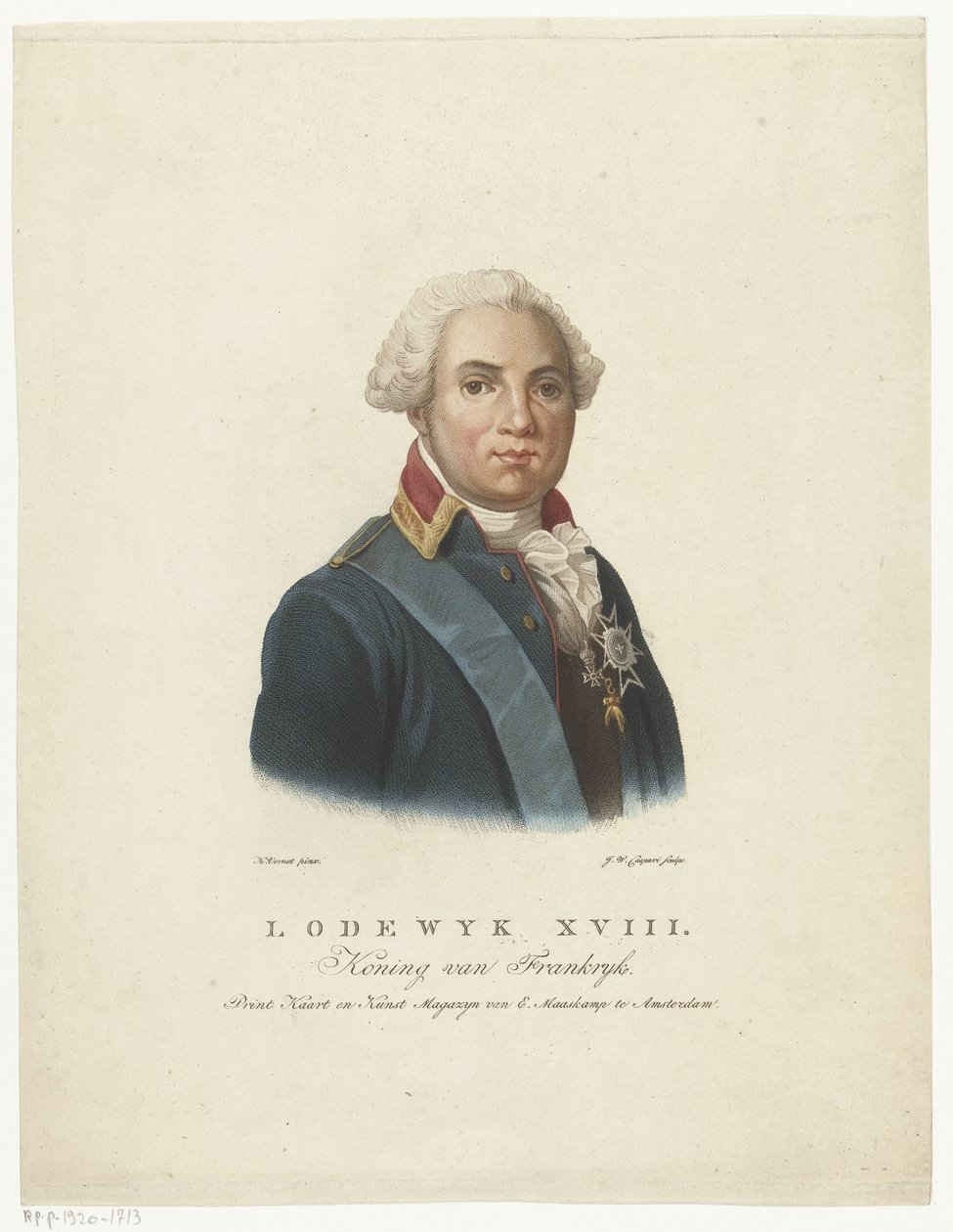 Portrait of Louis XVIII, King of France by Jan Willem Caspari