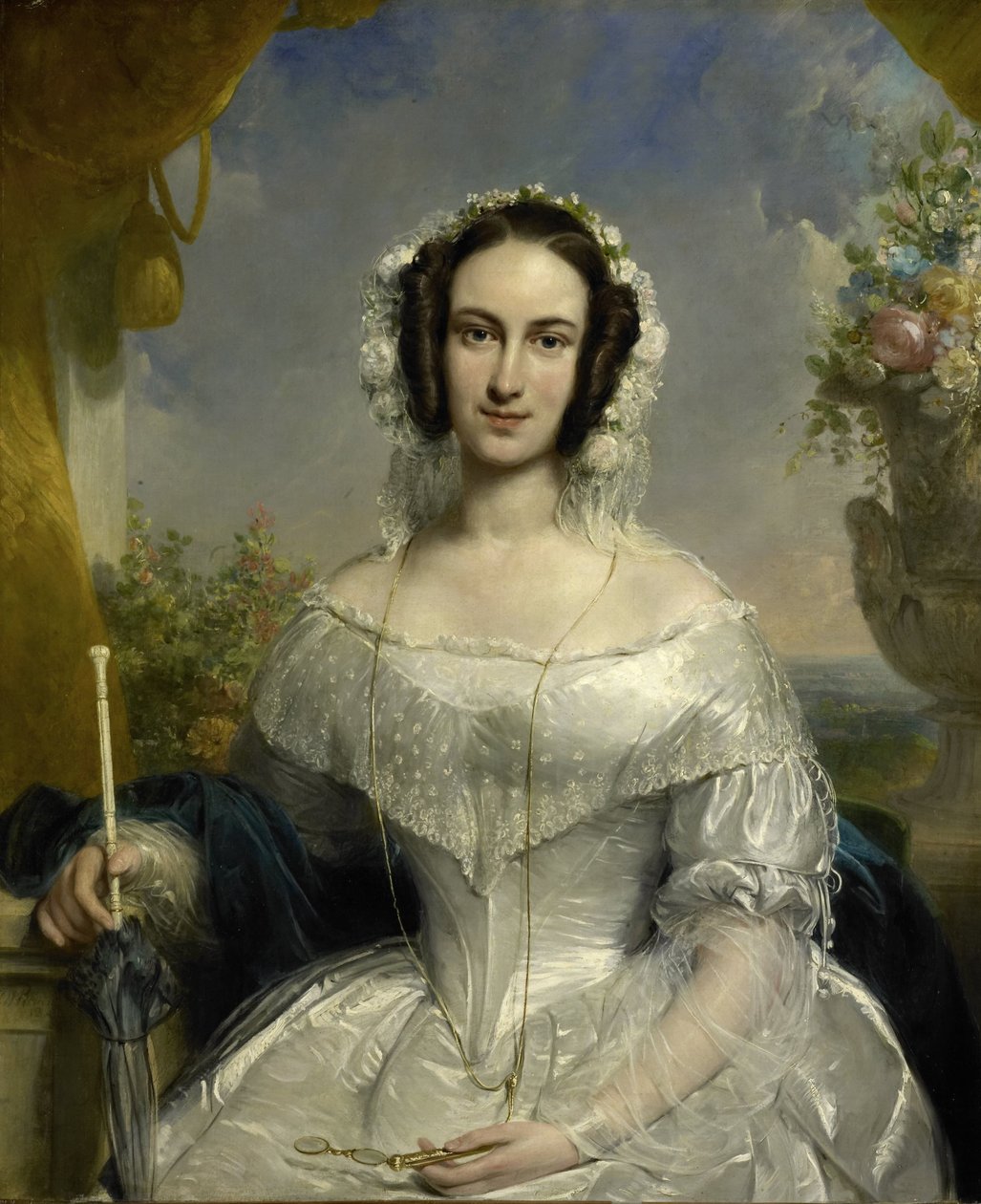 Agatha Petronella Hartsen (1814-78). In Bridal Attire on the Occasion of her Marriage to Jan van der Hoop on March 17, 1841 by Jan Willem Pieneman