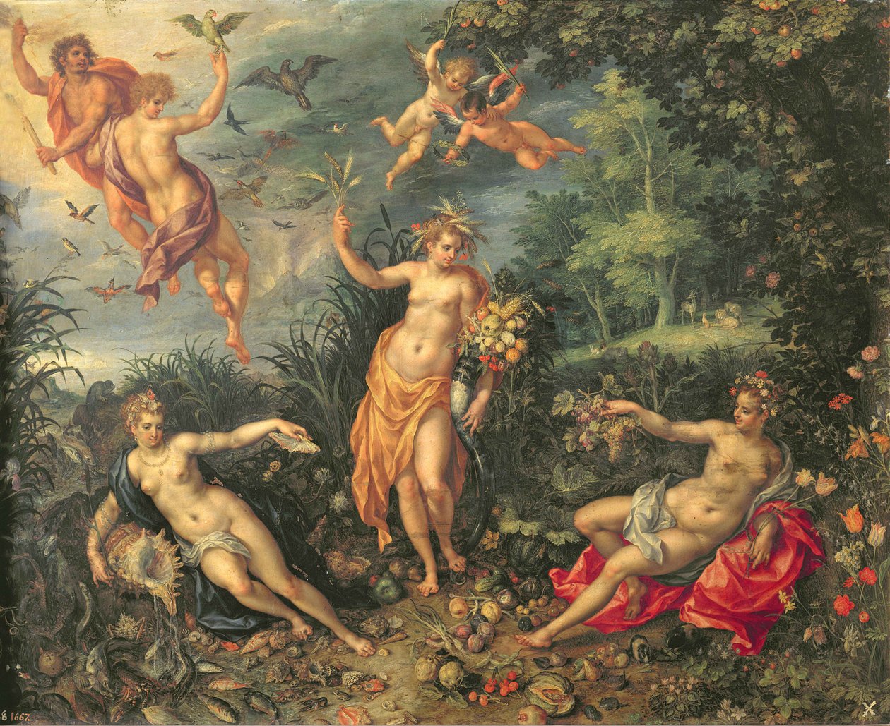 Abundance and the Four Elements by Jan and Clerk, H. Brueghel