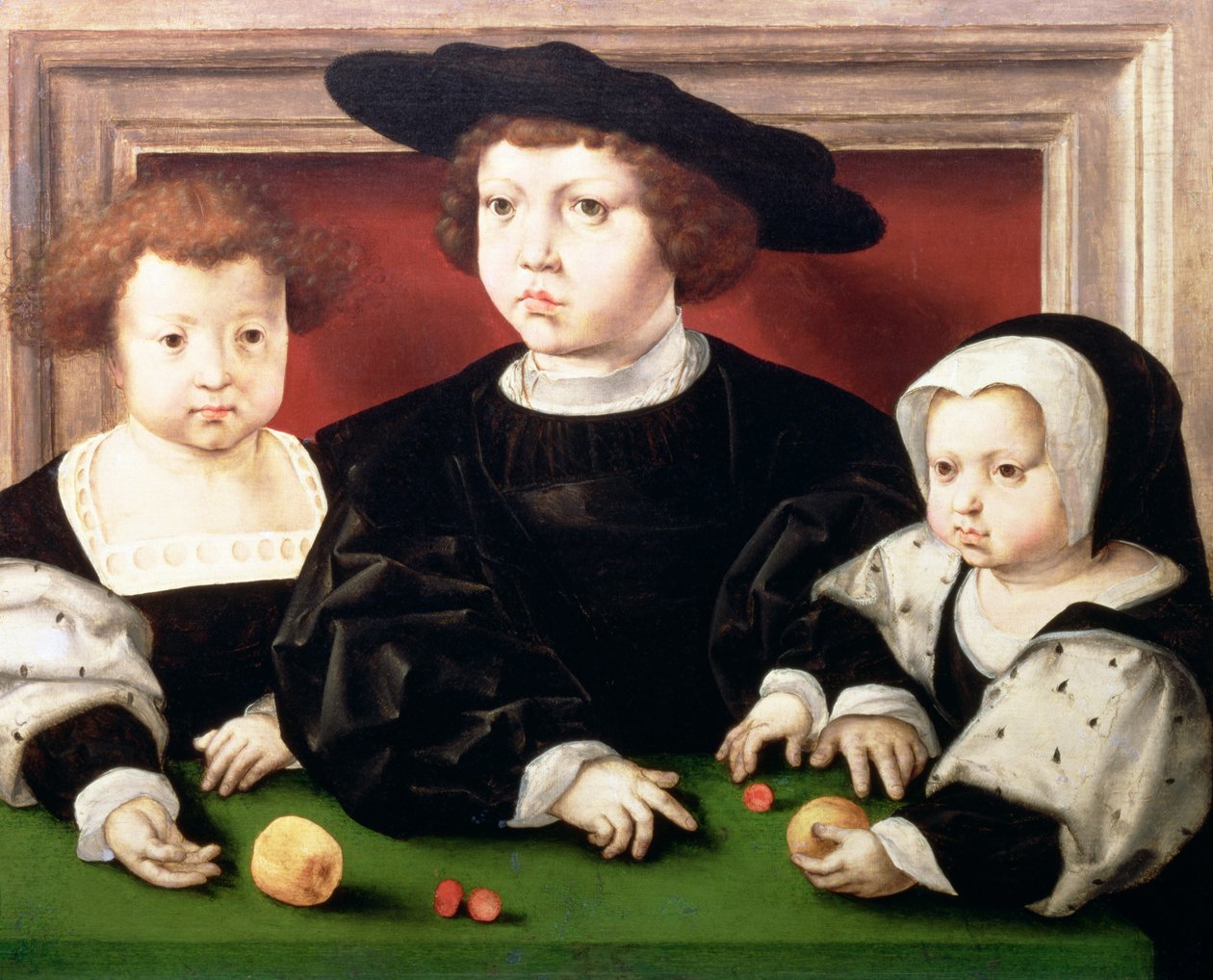 The Children of King Christian II of Denmark, Norway and Sweden; John, Christina and Dorothea by Jan Gossaert