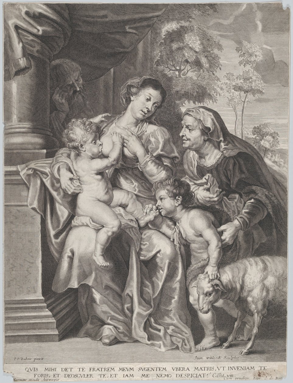 The Holy Family with Elizabeth and the Infant Saint John the Baptist, the Virgin Nursing the Infant Christ, c.1635-42 by Jan Witdoek