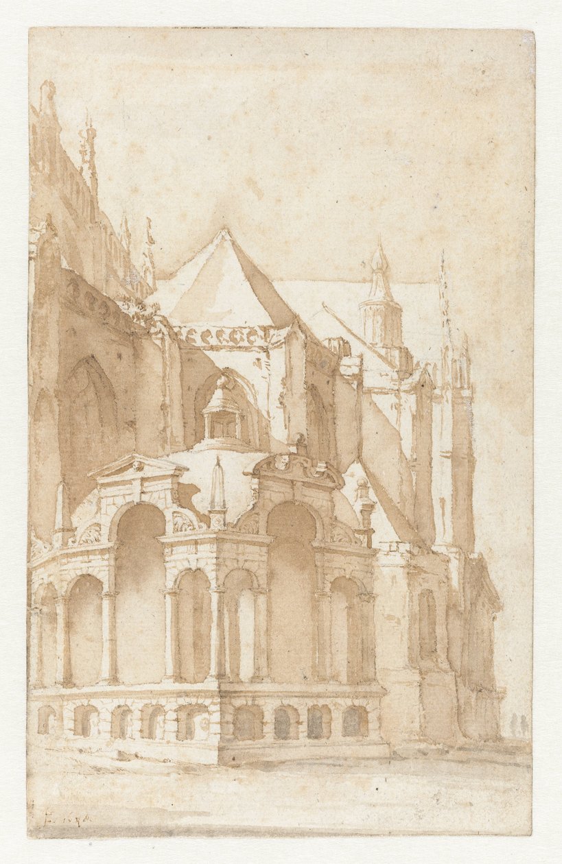 Beckeneel House at the Nieuwe Kerk in Amsterdam by Jan de Bisschop