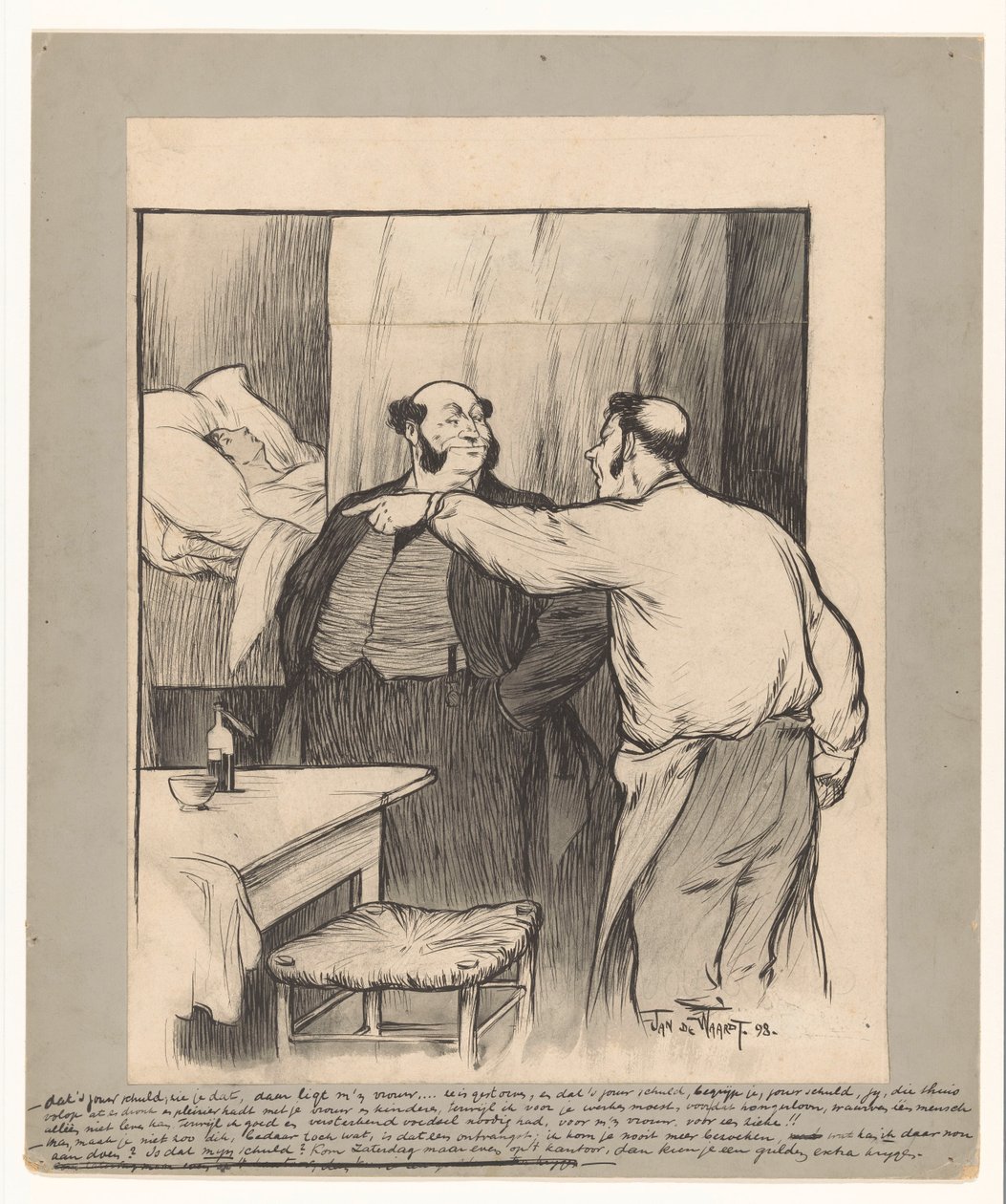 Factory Owner by Deceased Worker’s Wife by Jan de Waardt (signed by artist)