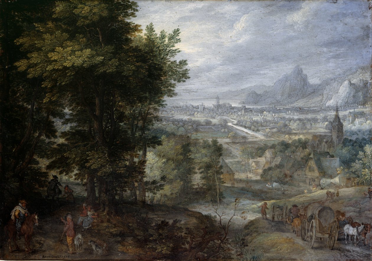 A Wooded Landscape by Jan the Elder Brueghel