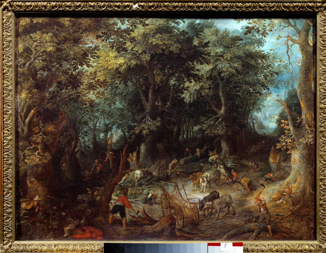 Landscape in the Forest, the Woodcows by Jan the Elder Brueghel