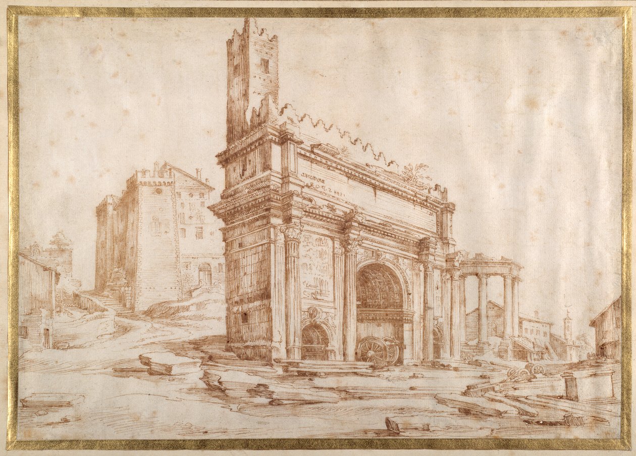 The Arch of Septimus Severus, Rome by Jan the Elder Brueghel
